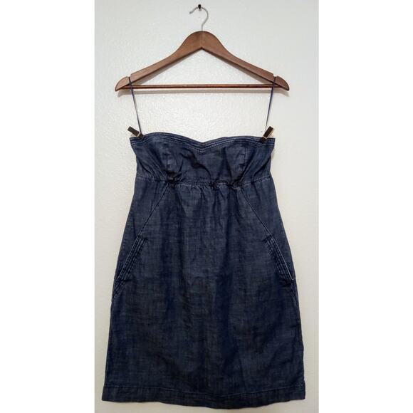 American Eagle Outfitters Women’s Strapless Denim Dress Blue Casual Summer SZ 10 - Picture 1 of 7